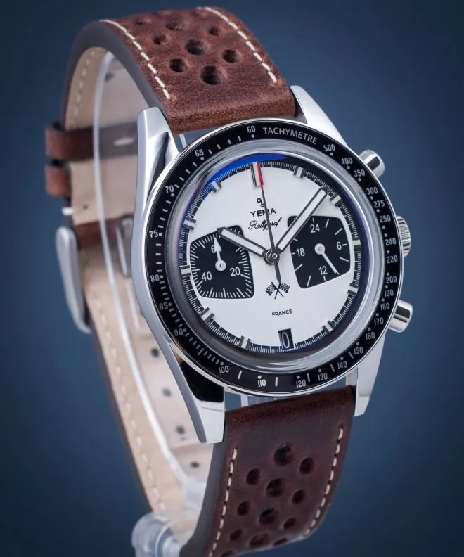 Pánské hodinky Yema Rallygraf Panda Leather YMHF1572-BU YMHF1572-BU