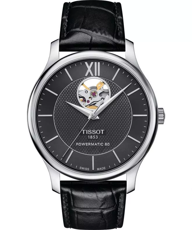 Pánské hodinky Tissot Tradition Powermatic 80 Open Heart T063.907.16.058.00 (T0639071605800)