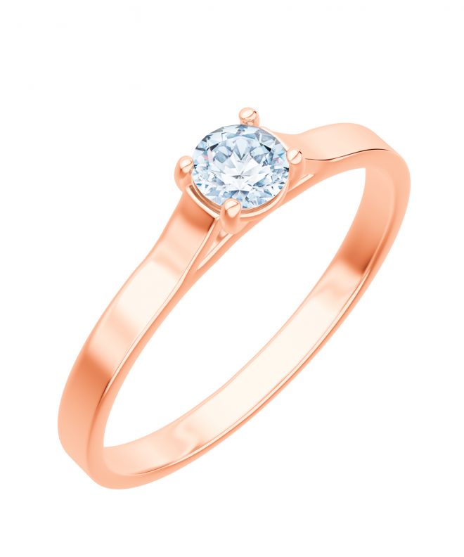 Prsten Bonore - Růžové Zlato 585 - Diamant 0,5 Ct
