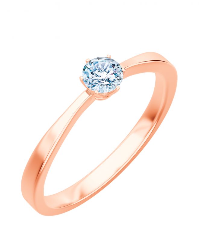 Prsten Bonore - Růžové Zlato 585 - Diamant 0,5 Ct