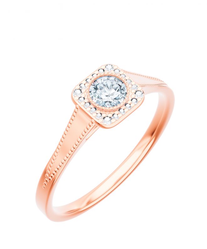 Prsten Bonore - Růžové Zlato 585 - Diamant 0,4 Ct