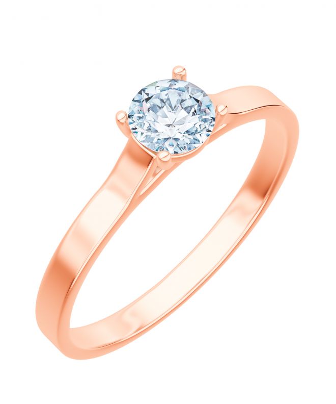 Prsten Bonore - Růžové Zlato 585 - Diamant 0,7 Ct