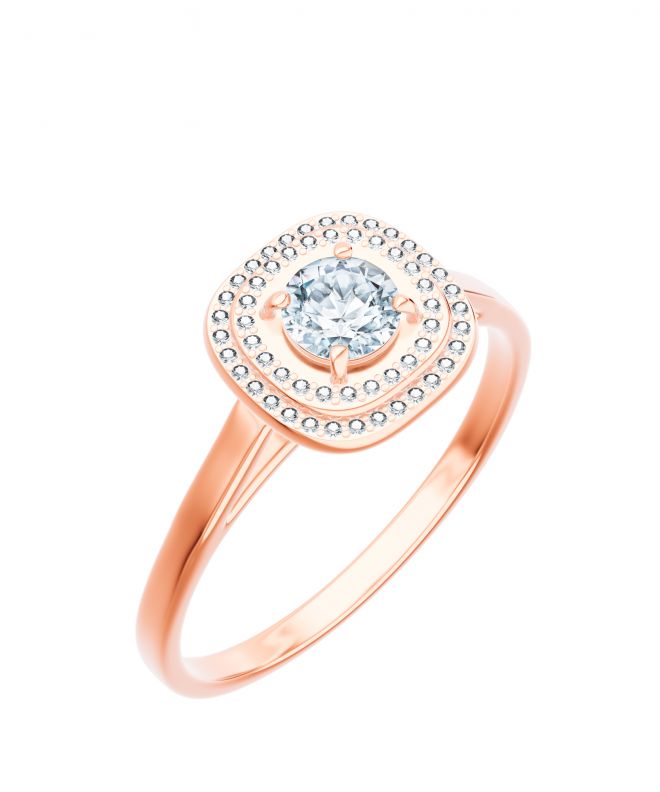 Prsten Bonore - Růžové Zlato 585 - Diamant 0,4 Ct