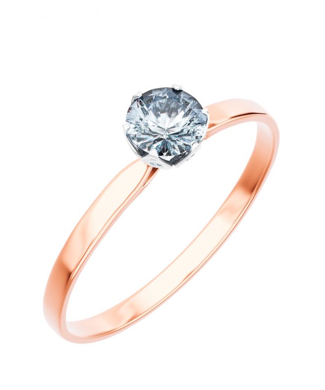 Prsten Bonore - Růžové Zlato 585 - Diamant 0,7 Ct