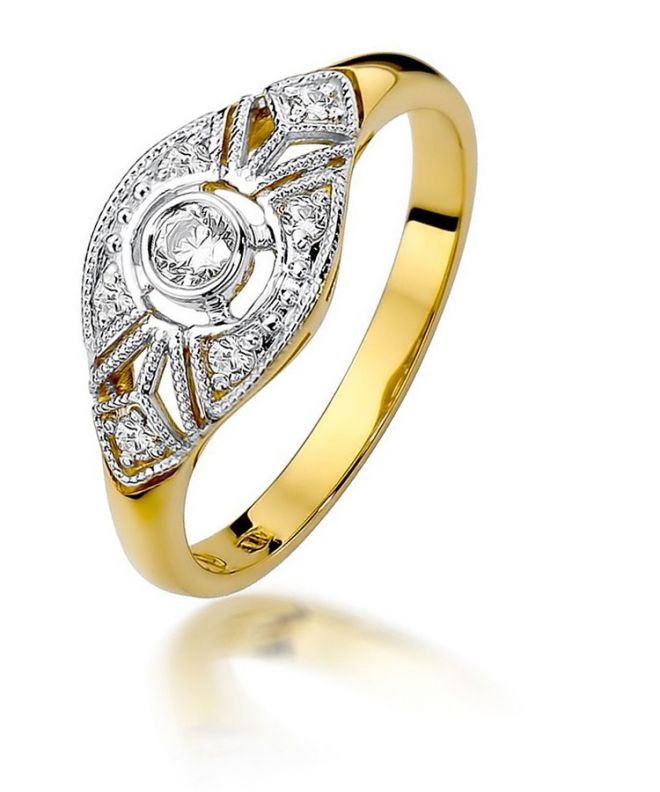 Prsten Bonore - Zlato 585 - Diamant 0,1 Ct
