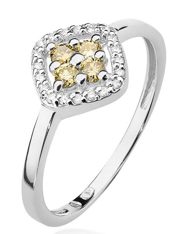 Prsten Bonore - Bílé Zlato 585 - Hnědý Diamant