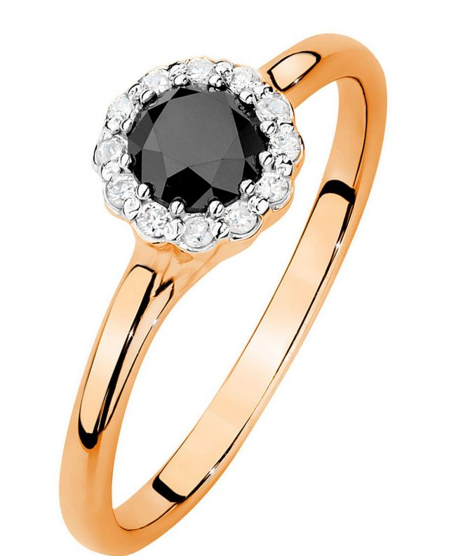Prsten Bonore - Růžové Zlato 585 - Černý Diamant 0,5 Ct