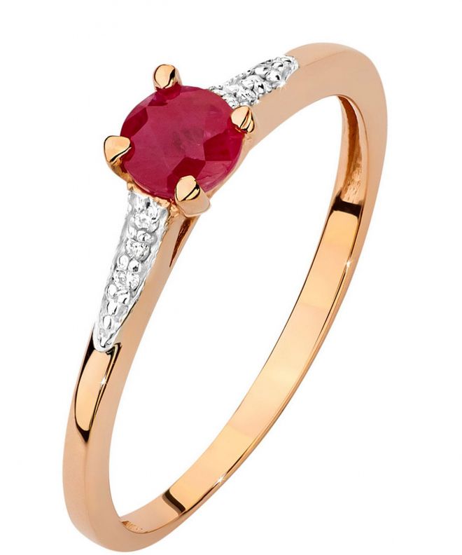 Prsten Bonore - Růžové Zlato 585 - Rubín 0,3 Ct