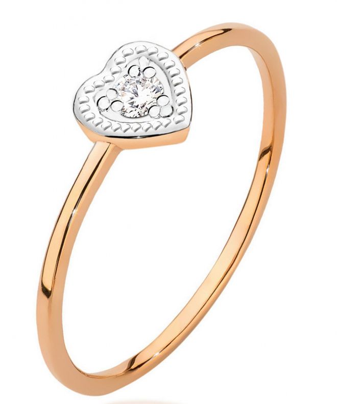 Prsten Bonore - Růžové Zlato 585 - Diamant 0,02 Ct