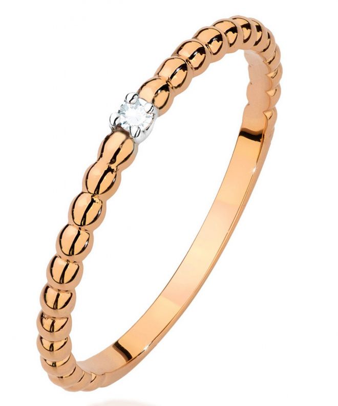 Prsten Bonore - Růžové Zlato 585 - Diamant 0,02 Ct