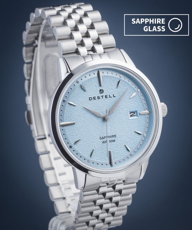 Hodinky DESTELL Pictor Ice Blue Silver Steel Sapphire PT405-05-205J