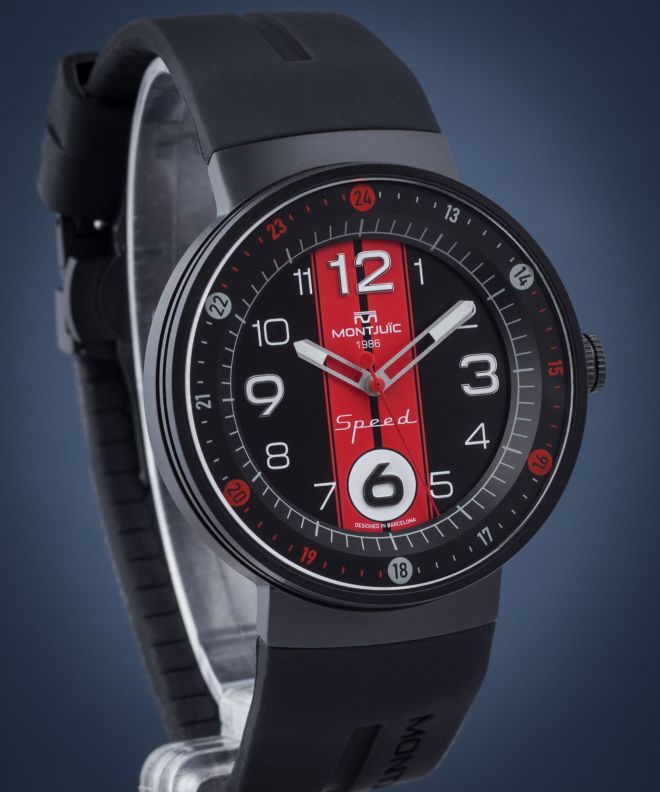Hodinky Montjuic Speed Sport Red Stripes PVD