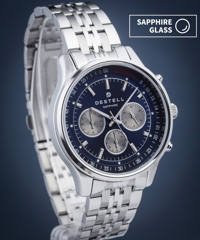 Hodinky DESTELL Circinus Blue Silver Steel Chronograph Sapphire CR415-35-205J