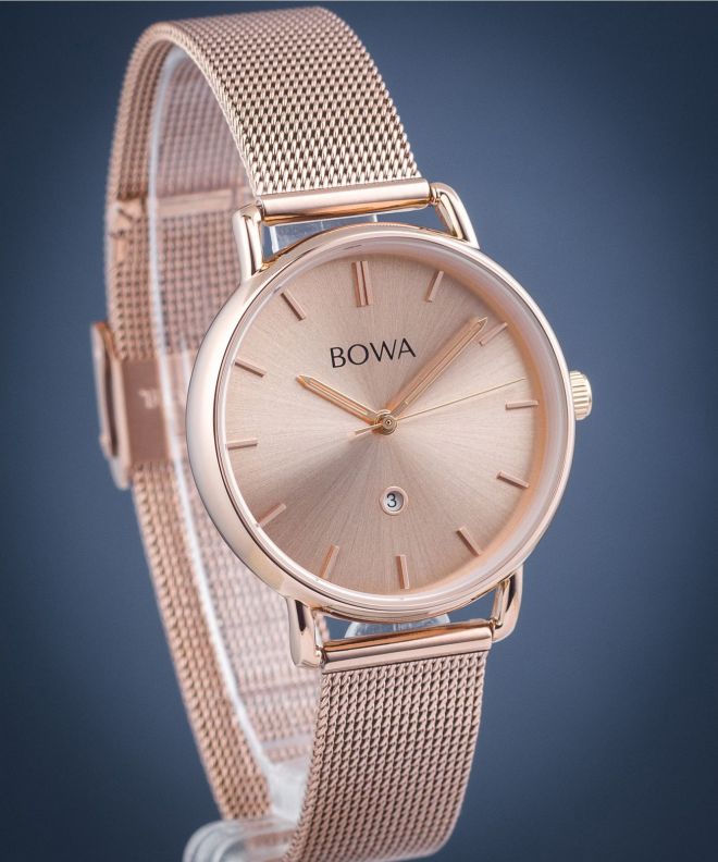 Hodinky BOWA Milan Full Pink Gold Mesh 34 MI347-77-167M