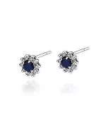 Náušnice Bonore - Bílé Zlato 585 - Safír 0,15 ct