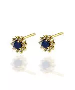 Náušnice Bonore - Zlato 585 - Safír 0,15 ct