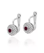 Náušnice Bonore - Bílé Zlato 585 - Rubín 0,15 ct