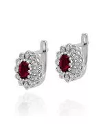 Náušnice Bonore - Bílé Zlato 585 - Rubín 0,6 ct