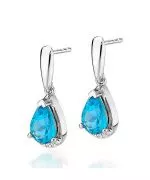Náušnice Bonore - Bílé Zlato 585 - Topaz 1,4 ct