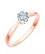 Prsten Bonore - Růžové Zlato 585 - Diamant 0,7 Ct