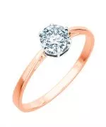Prsten Bonore - Růžové Zlato 585 - Diamant 0,7 Ct