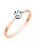 Prsten Bonore - Růžové Zlato 585 - Diamant 0,4 Ct