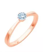 Prsten Bonore - Růžové Zlato 585 - Diamant 0,4 Ct