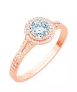 Prsten Bonore - Růžové Zlato 585 - Diamant 0,7 Ct