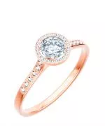 Prsten Bonore - Růžové Zlato 585 - Diamant 0,7 Ct