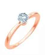 Prsten Bonore - Růžové Zlato 585 - Diamant 0,5 Ct
