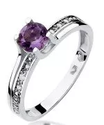 Prsten Bonore - Bílé Zlato 585 - Ametyst 0,5 Ct