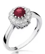 Prsten Bonore - Bílé Zlato 585 - Rubín 0,6 ct