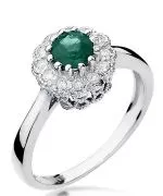 Prsten Bonore - Bílé Zlato 585 - Smaragd 0,5 ct