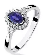 Prsten Bonore - Bílé Zlato 585 - Tanzanit 0,4 ct