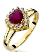 Prsten Bonore - Zlato 585 - Rubín 1,1 Ct
