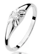 Prsten Bonore - Bílé Zlato 585 - Diamant 0,1 Ct