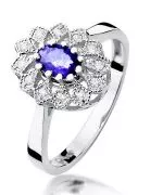 Prsten Bonore - Bílé Zlato 585 - Tanzanit 0,4 ct