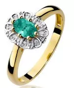 Prsten Bonore - Zlato 585 - Smaragd 0,4 Ct