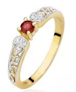 Prsten Bonore - Zlato 585 - Rubín 0,1 Ct