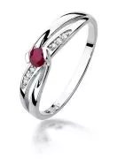 Prsten Bonore - Bílé Zlato 585 - Rubín 0,15 ct