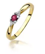 Prsten Bonore - Zlato 585 - Rubín 0,15 Ct