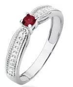 Prsten Bonore - Bílé Zlato 585 - Rubín 0,15 ct