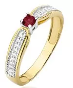 Prsten Bonore - Zlato 585 - Rubín 0,15 Ct