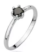 Prsten Bonore - Bílé Zlato 585 - Černý Diamant 0,3 Ct