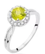Prsten Bonore - Bílé Zlato 585 - Olivín 0,9 Ct