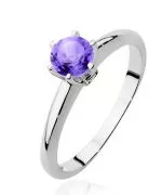 Prsten Bonore - Bílé Zlato 585 - Ametyst 0,5 Ct