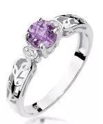 Prsten Bonore - Bílé Zlato 585 - Ametyst 0,5 Ct