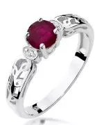 Prsten Bonore - Bílé Zlato 585 - Rubín 0,6 ct