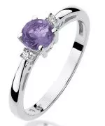 Prsten Bonore - Bílé Zlato 585 - Ametyst 0,5 Ct