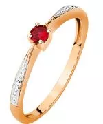 Prsten Bonore - Růžové Zlato 585 - Rubín 0,15 Ct